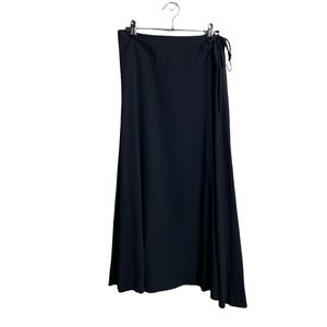 FOR LOVE & LEMONS | Solid Black Maxi Skirt Crepe Side Tie